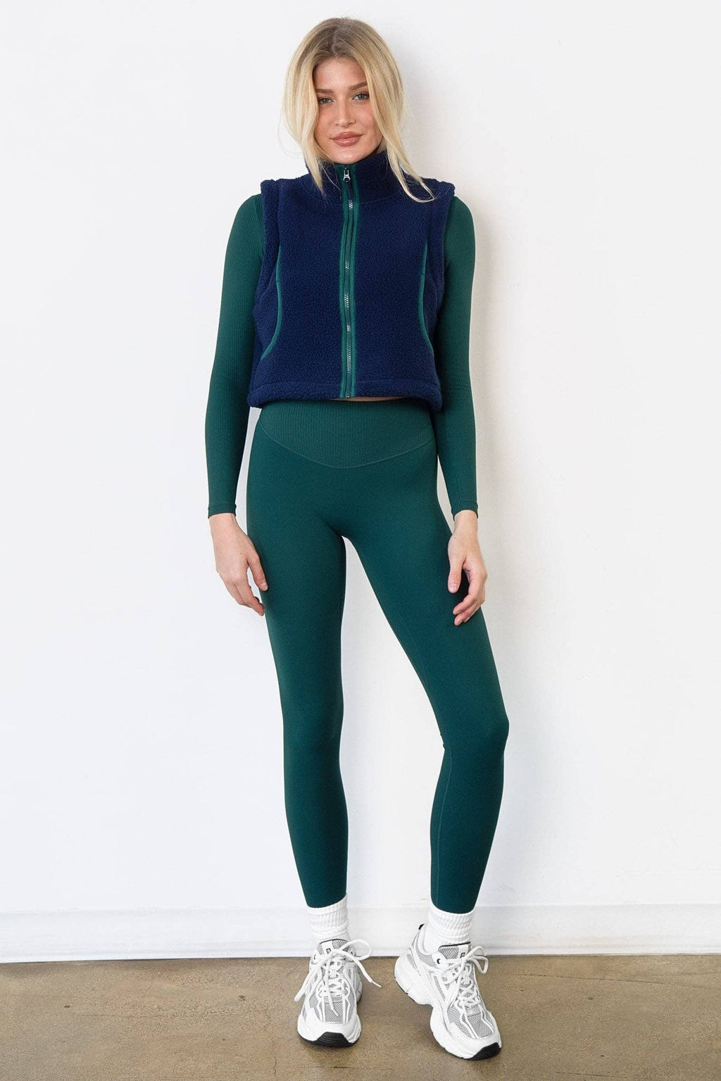 Vitality Polar Fleece Cropped Vest - Oxford