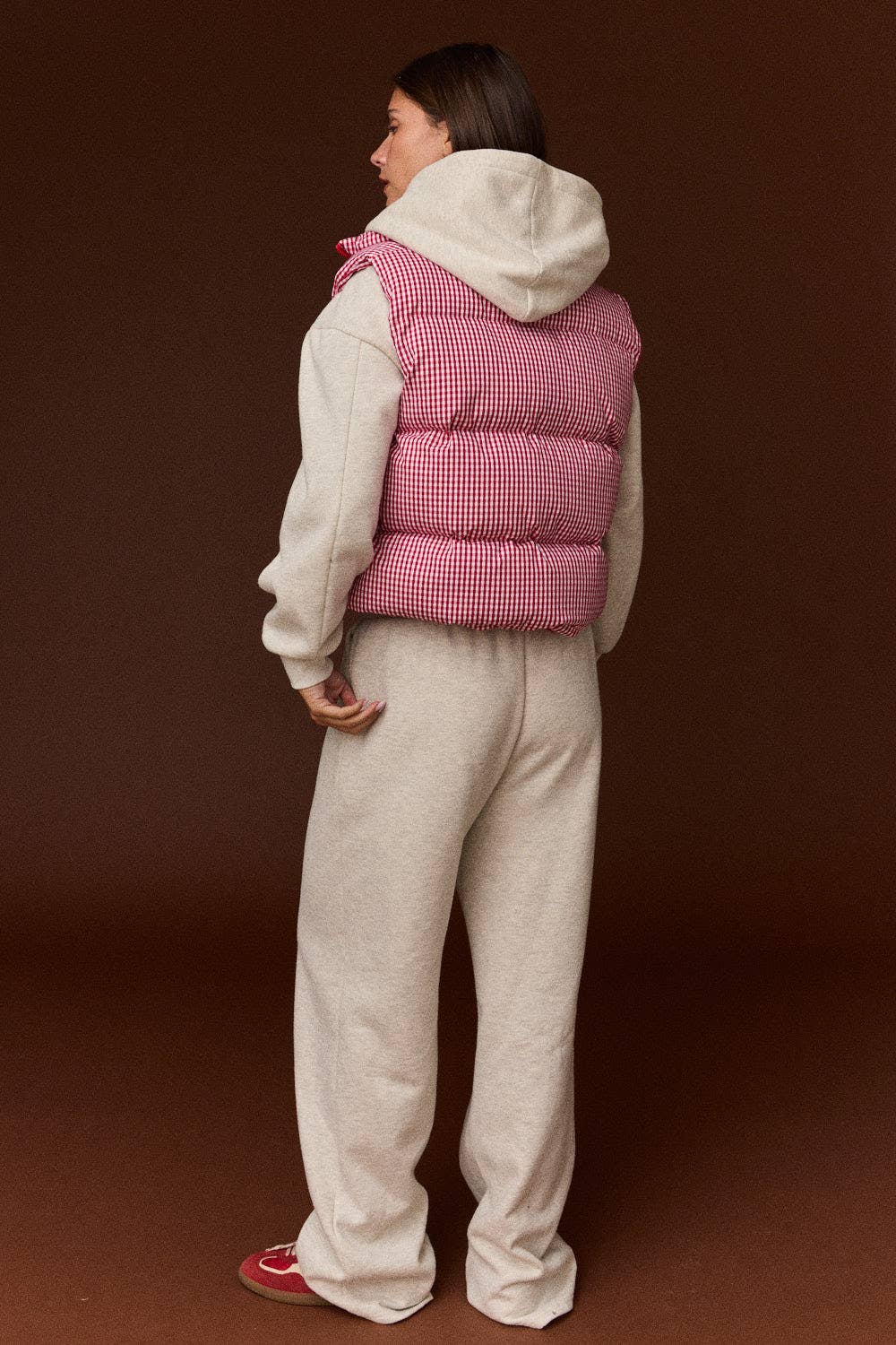 Gingham Puffer Vest