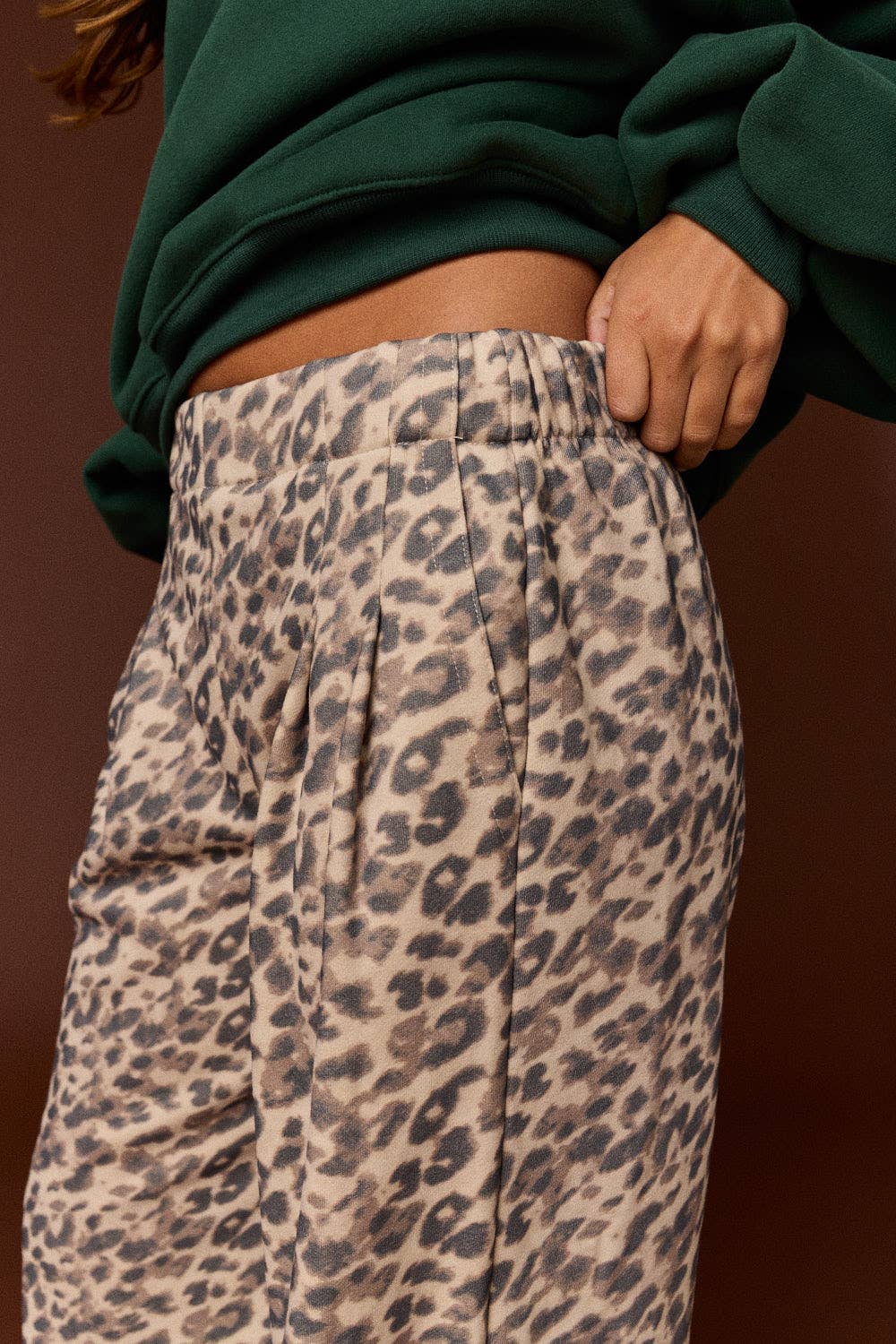 Leopard Print Wide Leg Pants