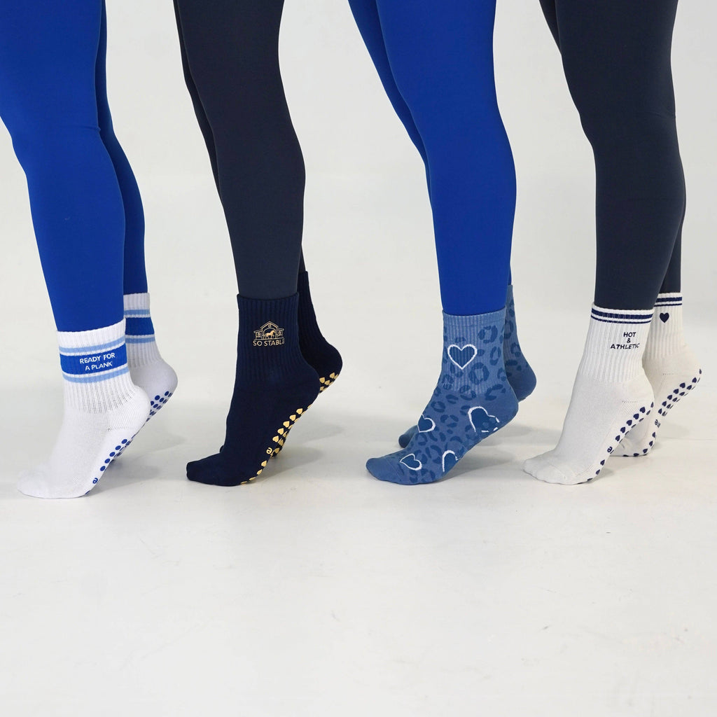 Cheetah Grip Socks- Blue
