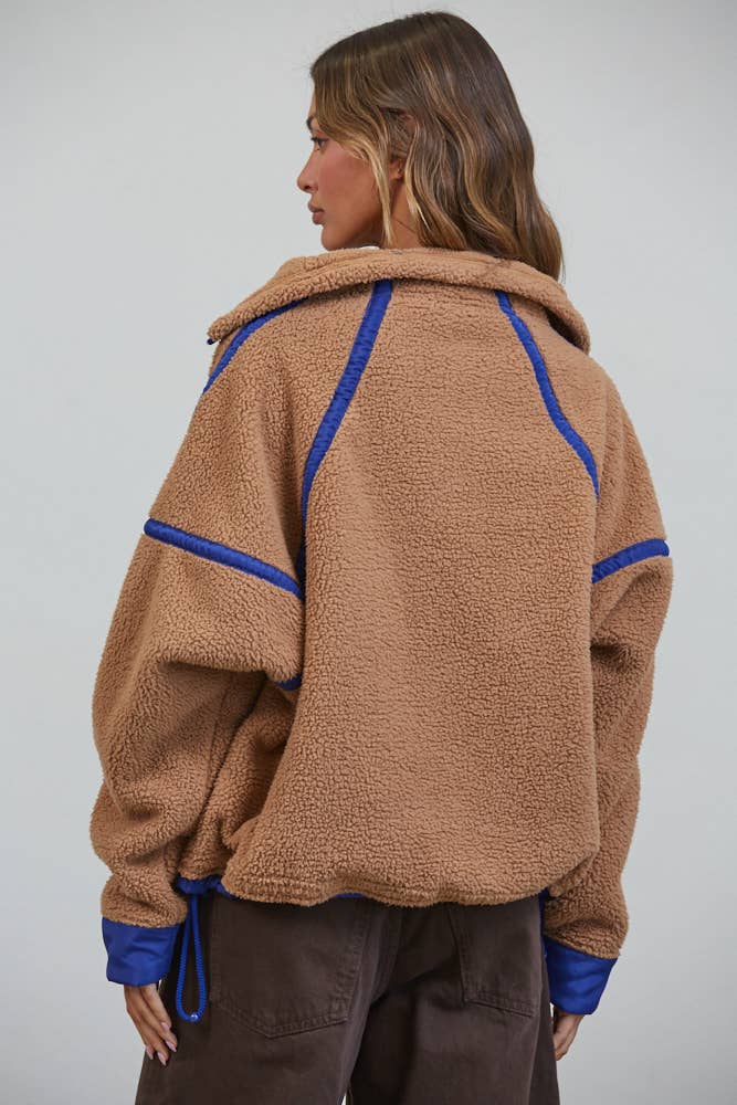 Teddy Sherpa Fleece Half Zip Pullover