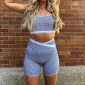 Astoria Luxe Balance Crossover Short - Blue Lattice