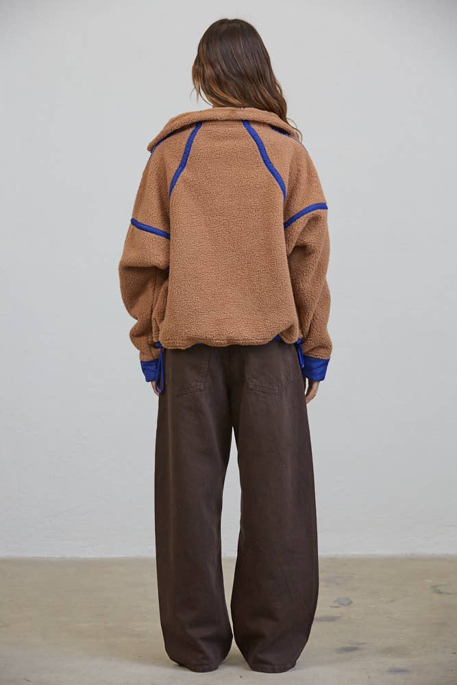 Teddy Sherpa Fleece Half Zip Pullover