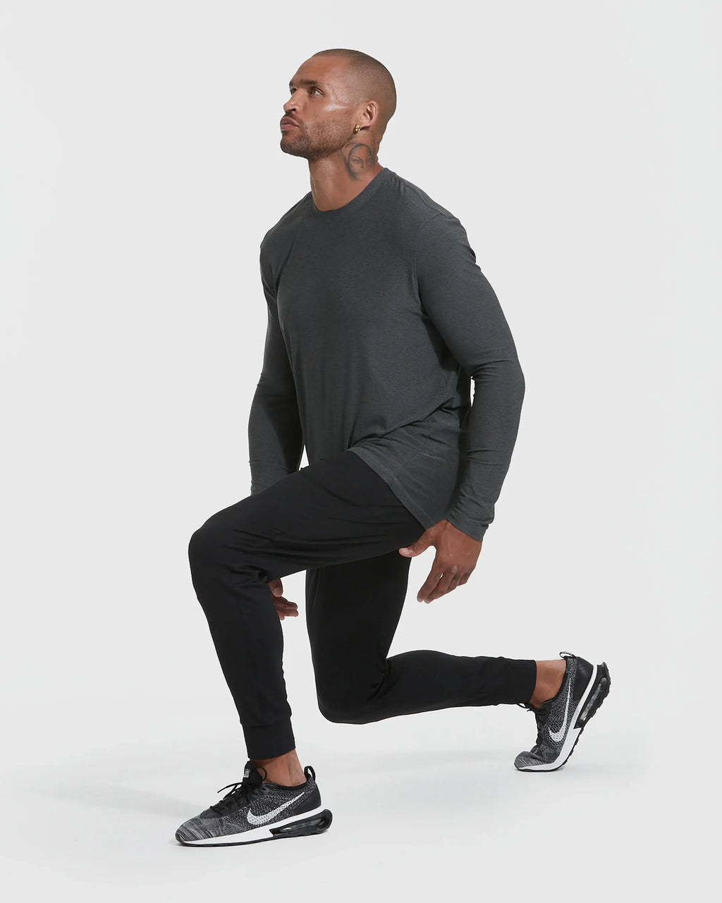 Long Sleeve | Active | Crew Neck | Charcoal Heather Gray